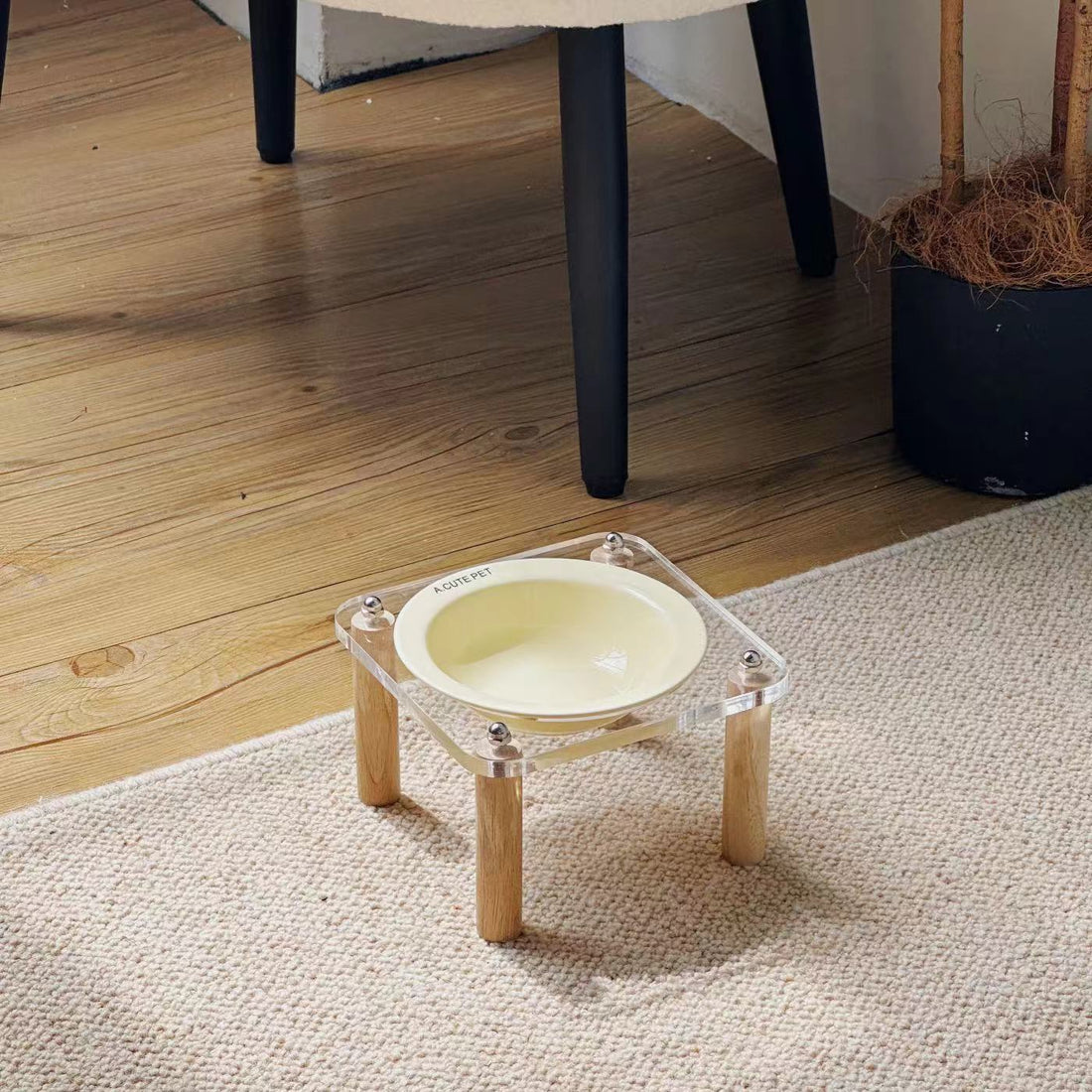 Anti Tumble Ceramic Double Bowl Pet Feeding Water Holder