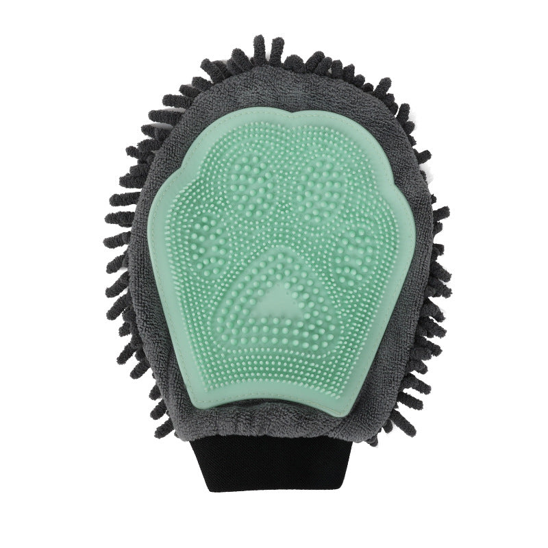 2 In 1 Pet Bathing Grooming Glove Massage Brush Tool