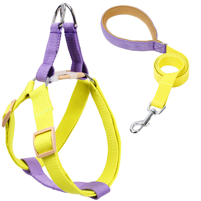 Colorful Pet Drawstring Leash Vest Style Adjustable Harness