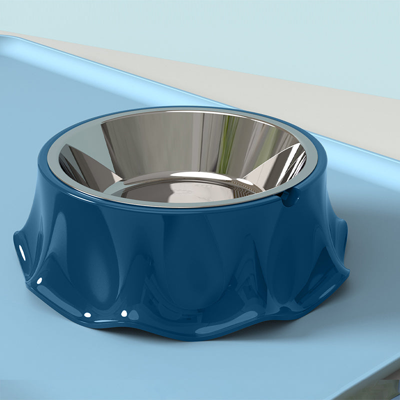 Pet Stainless Steel Non-Slip Feeding Bowl Rubber Base Durable Bowl