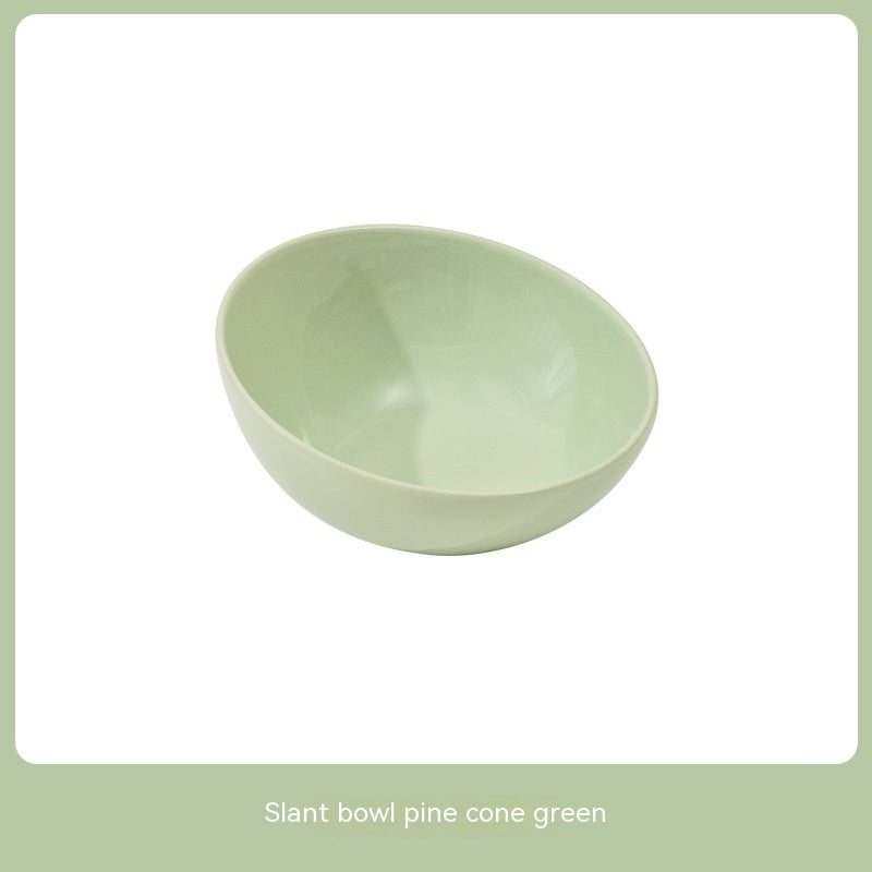 Beveled Ceramic Pet Feeding Bowl