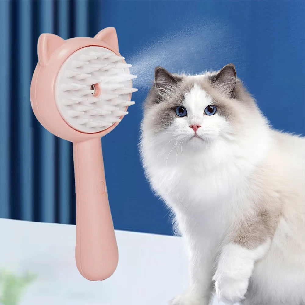Rechargeable Mist Grooming Self Cleaning Pet Brush