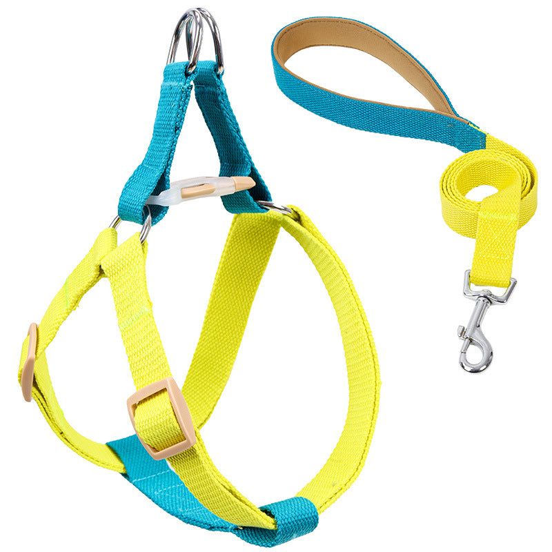 Colorful Pet Drawstring Leash Vest Style Adjustable Harness