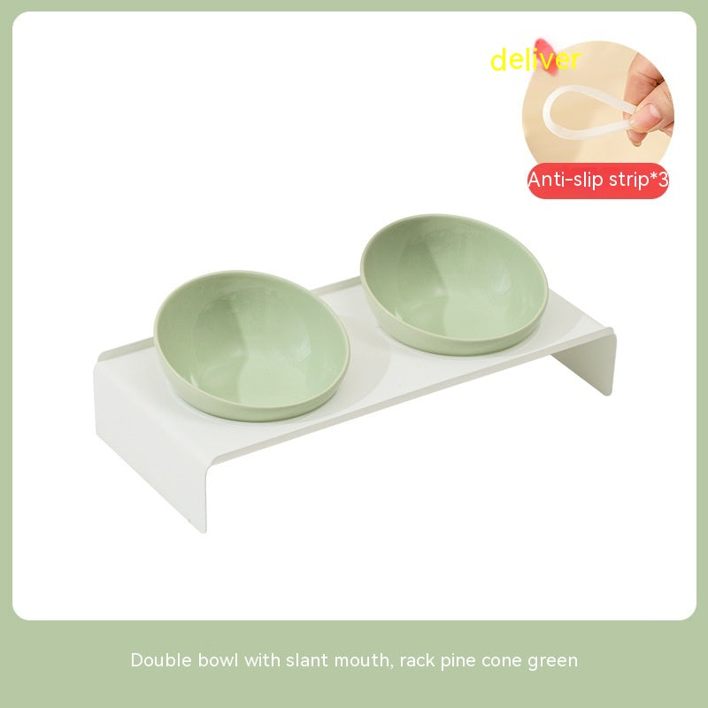 Beveled Ceramic Pet Feeding Bowl