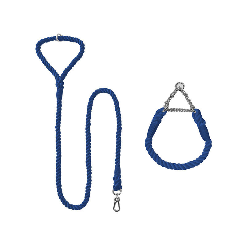 Woven Cotton Pet Leash And Collar Set Durable Comfortable