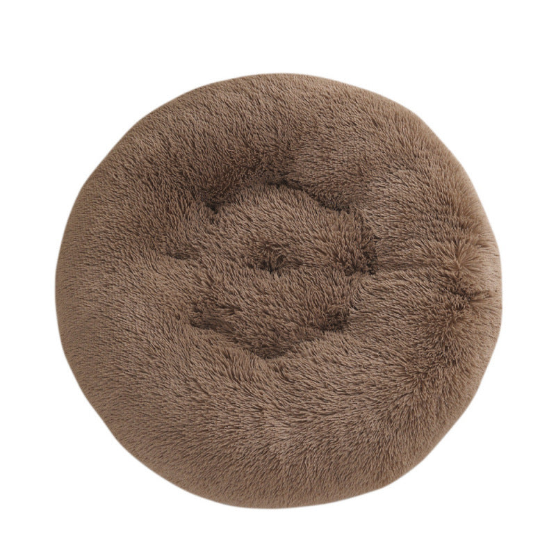 Round Plush Warm Pet Sleeping Mat Bed House