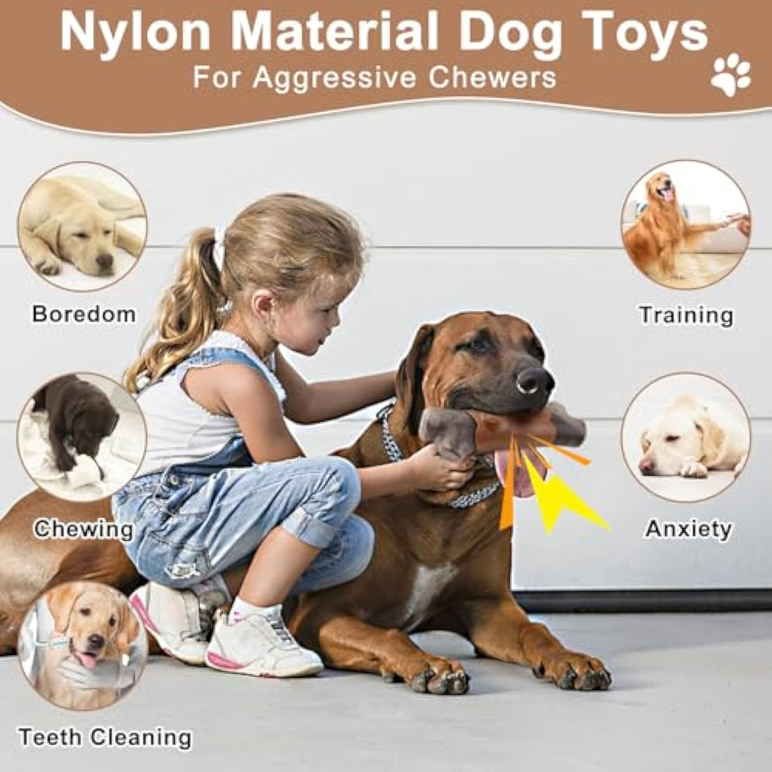 Pet Indestructible Chew Toy Bacon Flavor Durable Aggressive Chewers