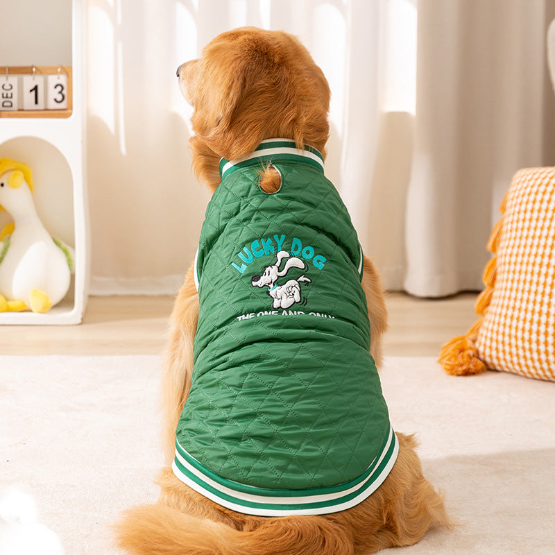 Warm Pet Quilted Cotton Vest For Outdoor Winter Use