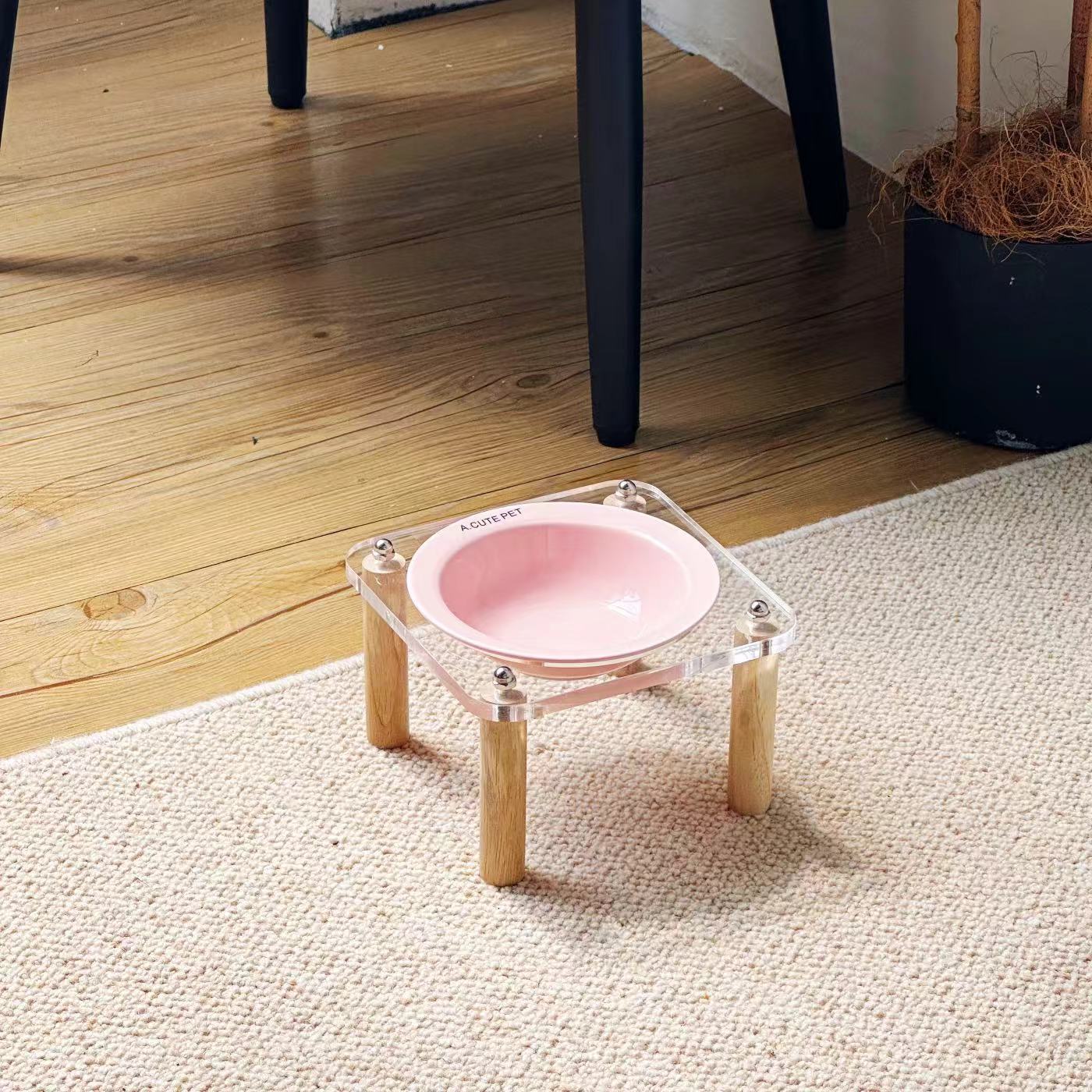 Anti Tumble Ceramic Double Bowl Pet Feeding Water Holder