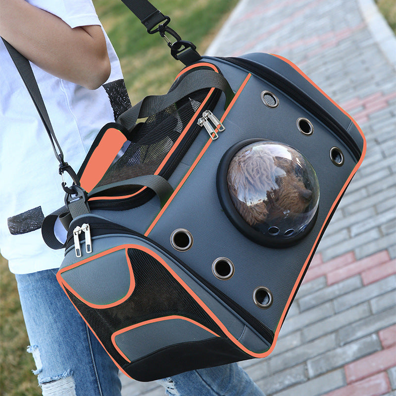 Portable Pet Backpack Diaper Style Travel Carrier Bag