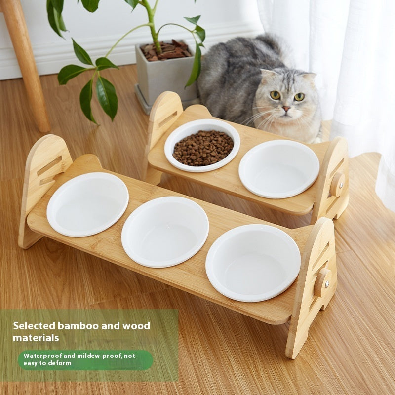 Oblique Neck Support Pet Drinking Bowl