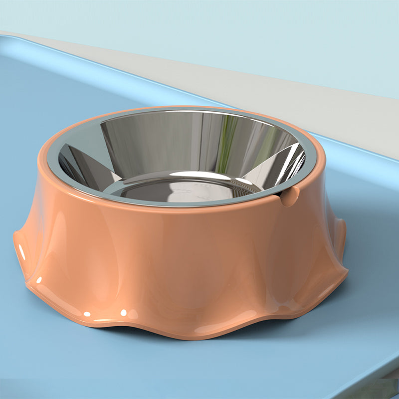 Pet Stainless Steel Non-Slip Feeding Bowl Rubber Base Durable Bowl