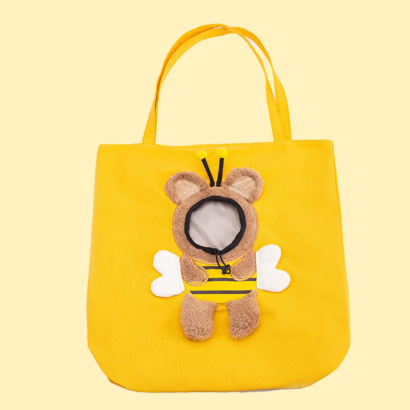 Animal Shaped Portable Pet Backpack Diaper Style Shoulder Bag