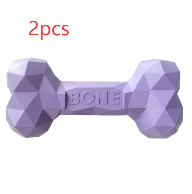 Pet Rubber Bone Chew Bite-Resistant Teeth Cleaning Toy