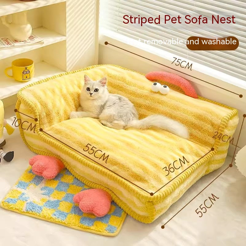 Warm Winter Plush Removable Washable Pet Nest Bed