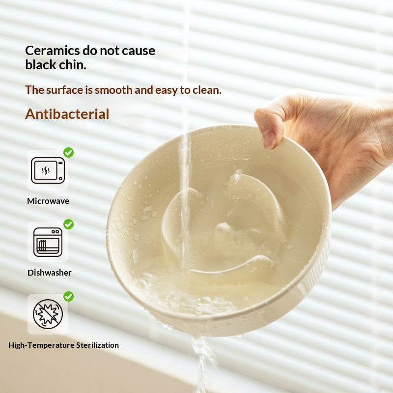 Ceramic Slow Feeding Anti Choking Pet Bowl