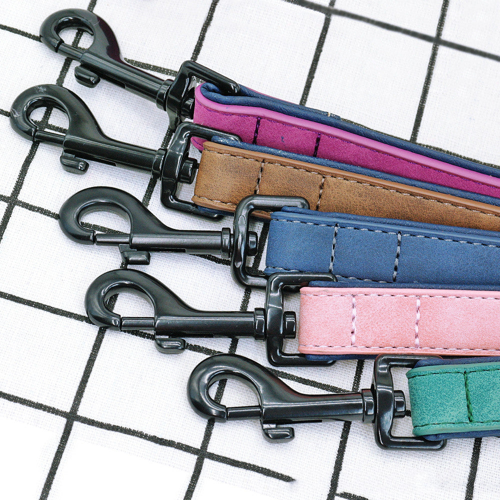 Pull Resistant Leather Pet Leash Durable Strong Control Rope