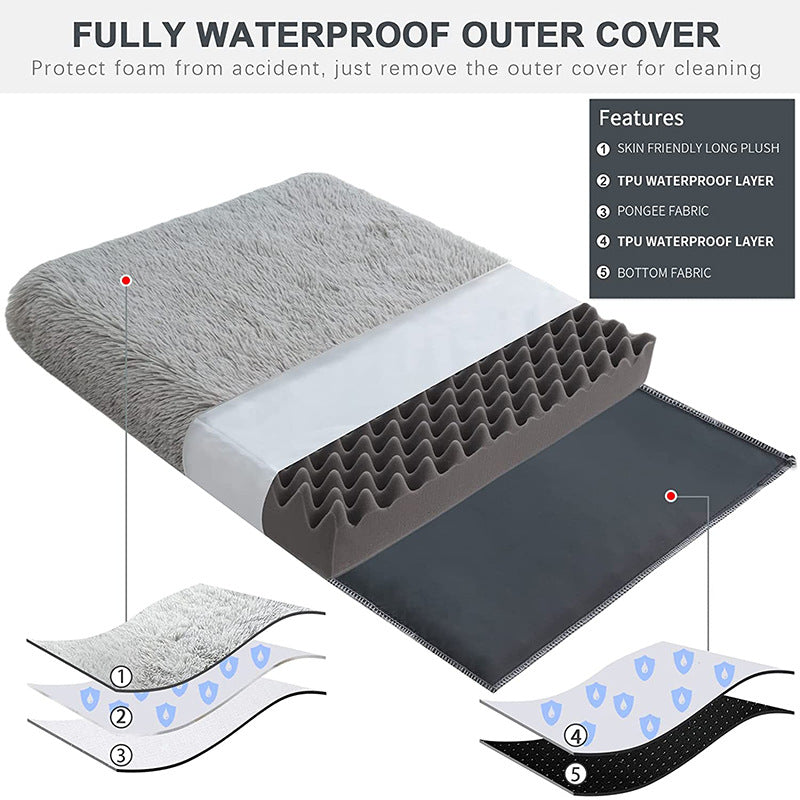 Square Plush Memory Foam Pet Sofa Sleeping Bed