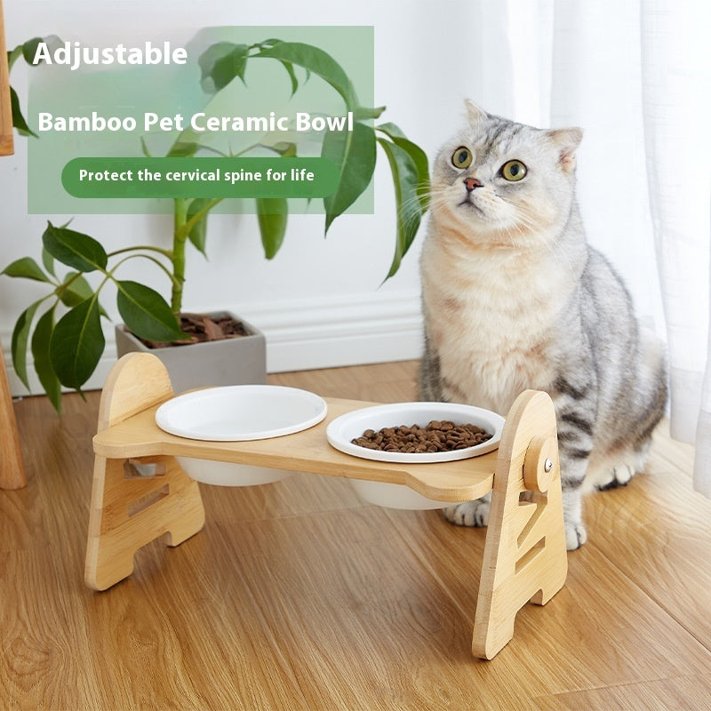 Oblique Neck Support Pet Drinking Bowl