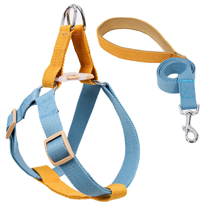 Colorful Pet Drawstring Leash Vest Style Adjustable Harness