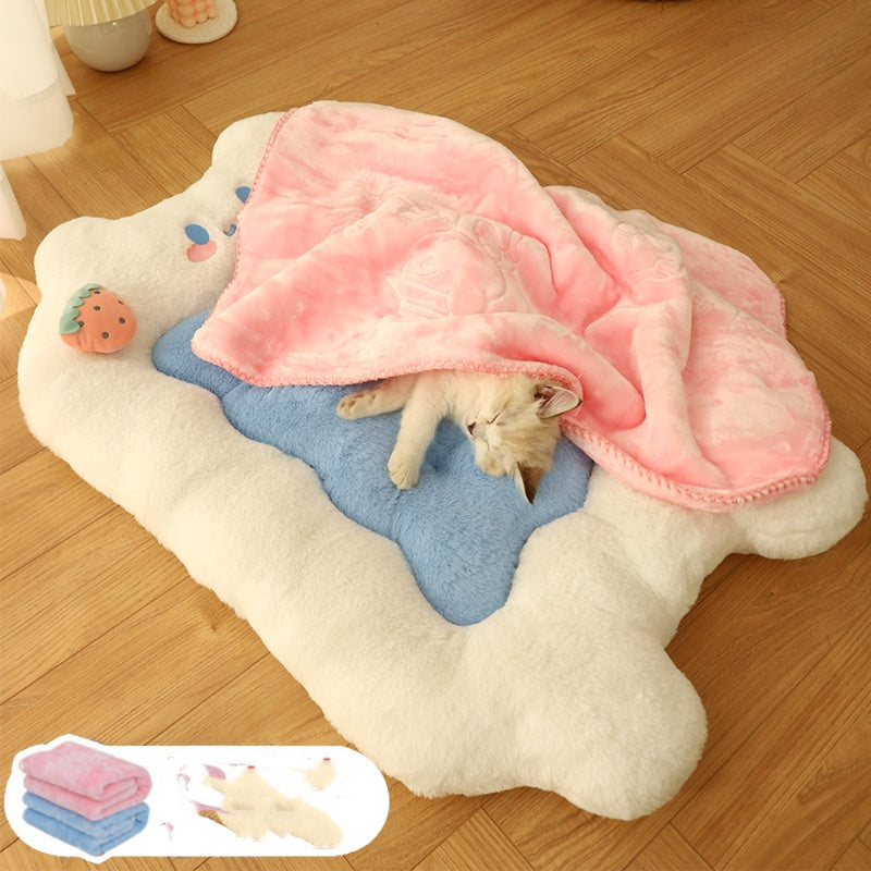 All Season Warm Plush Pet Sleeping Pad Bed