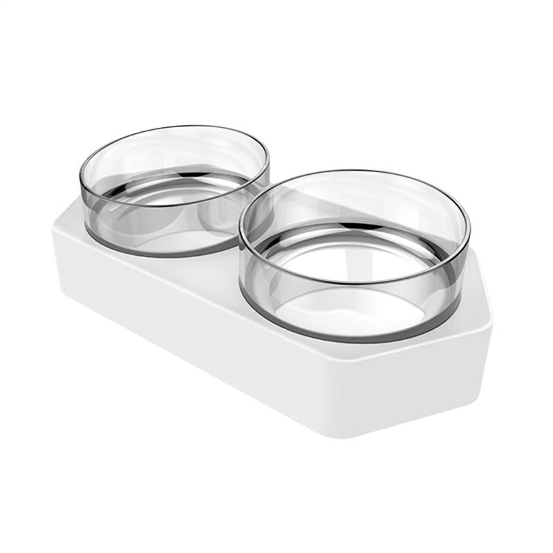 Ceramic Double Bowl Pet Water Feeding Station Cervical Spine Support