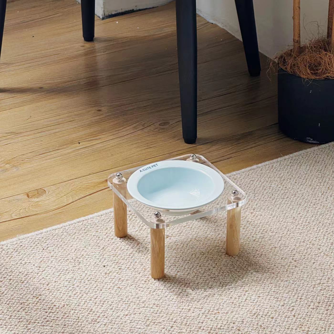Anti Tumble Ceramic Double Bowl Pet Feeding Water Holder
