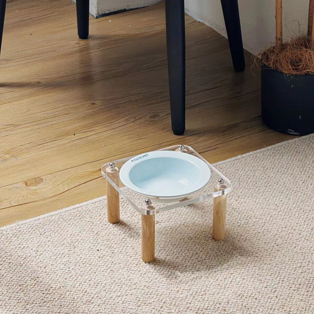 Anti Tumble Ceramic Double Bowl Pet Feeding Water Holder