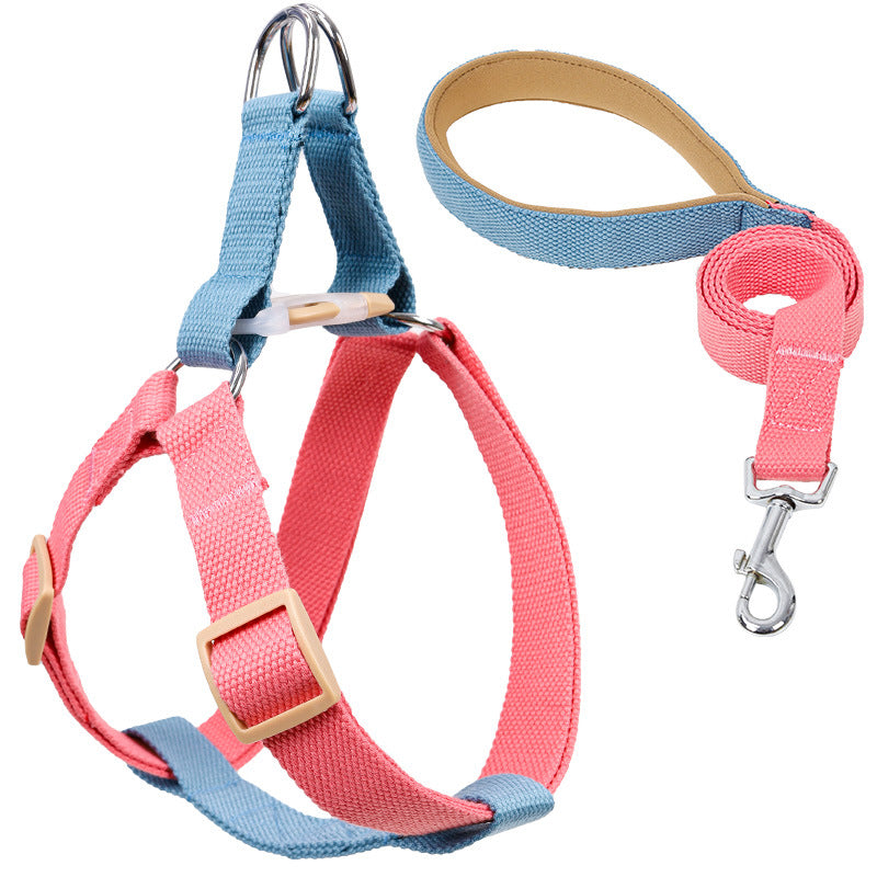 Colorful Pet Drawstring Leash Vest Style Adjustable Harness