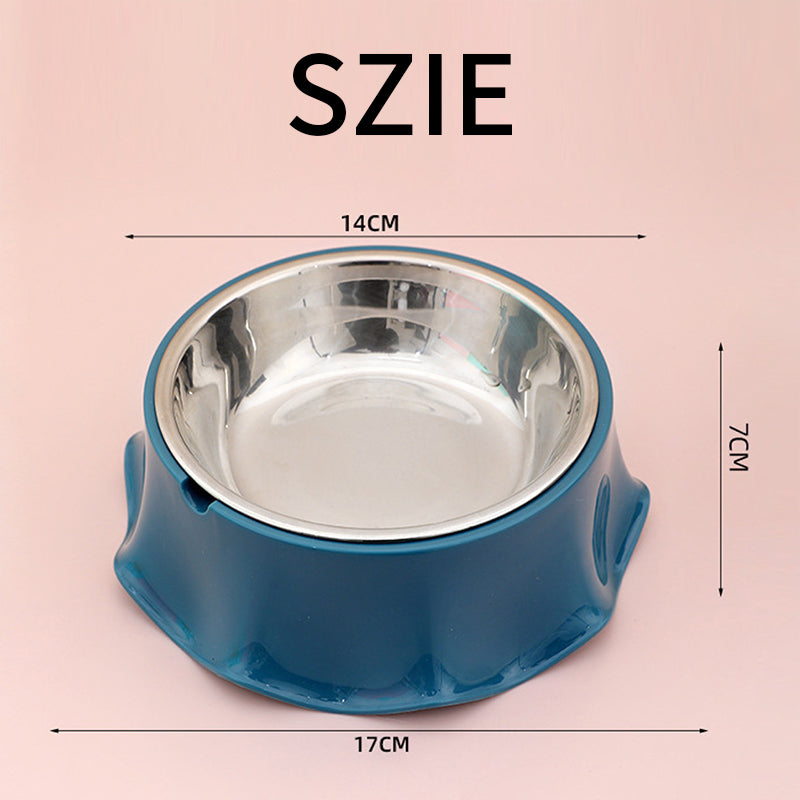 Pet Stainless Steel Non-Slip Feeding Bowl Rubber Base Durable Bowl