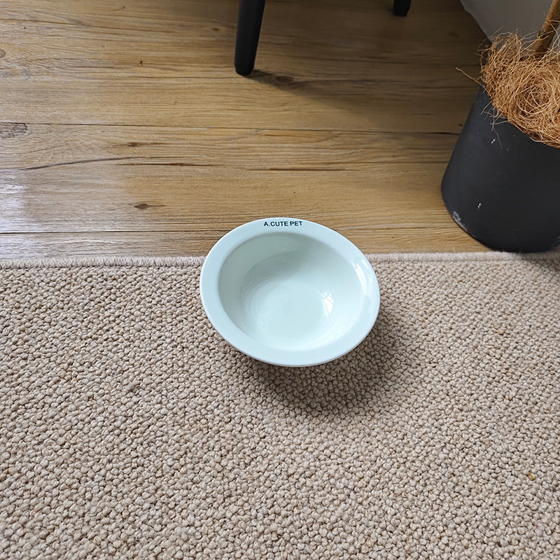 Anti Tumble Ceramic Double Bowl Pet Feeding Water Holder