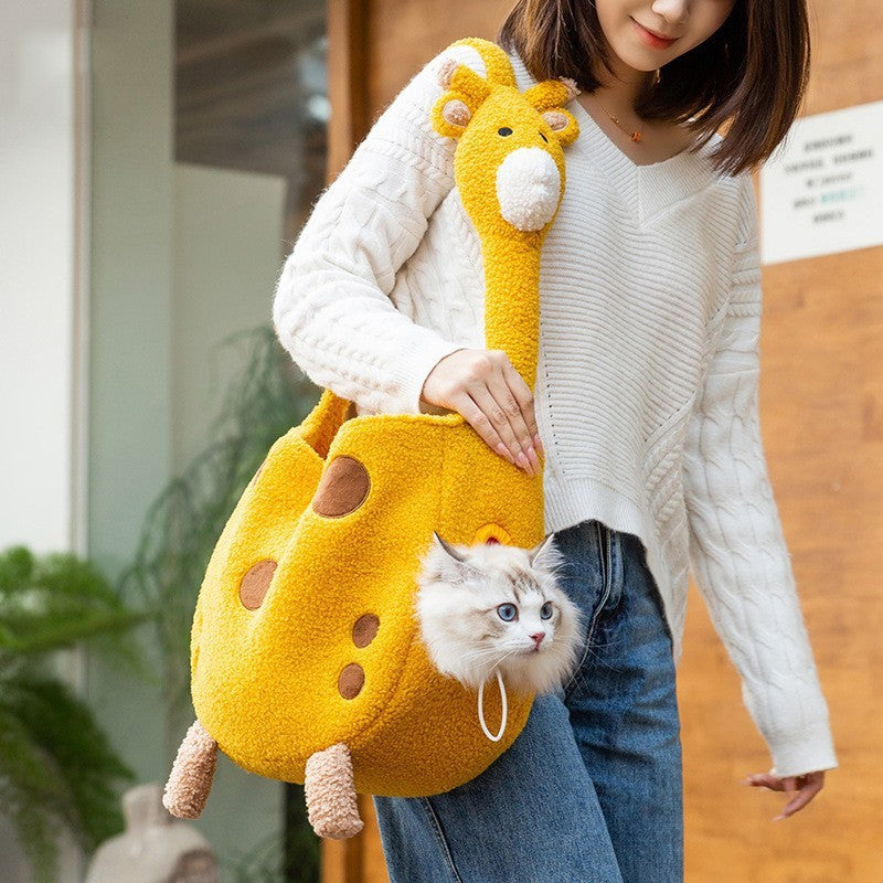 Animal Shaped Portable Pet Backpack Diaper Style Shoulder Bag