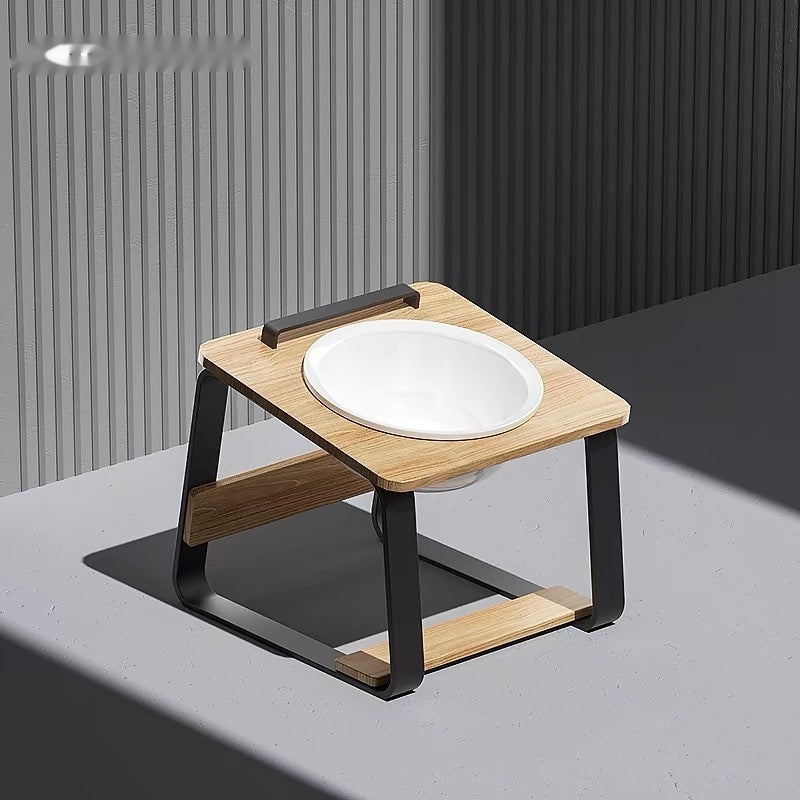 Ceramic Double Bowl Pet Water Feeding Station Cervical Spine Support