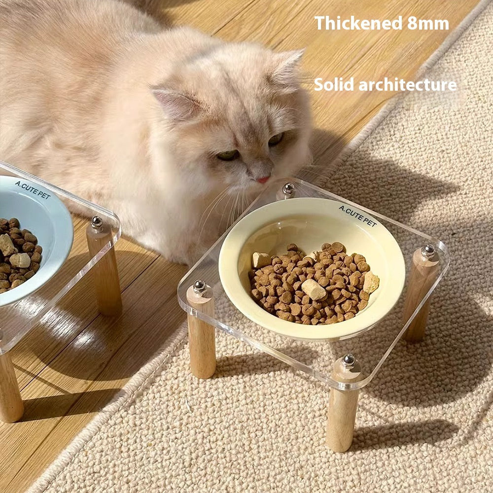 Anti Tumble Ceramic Double Bowl Pet Feeding Water Holder