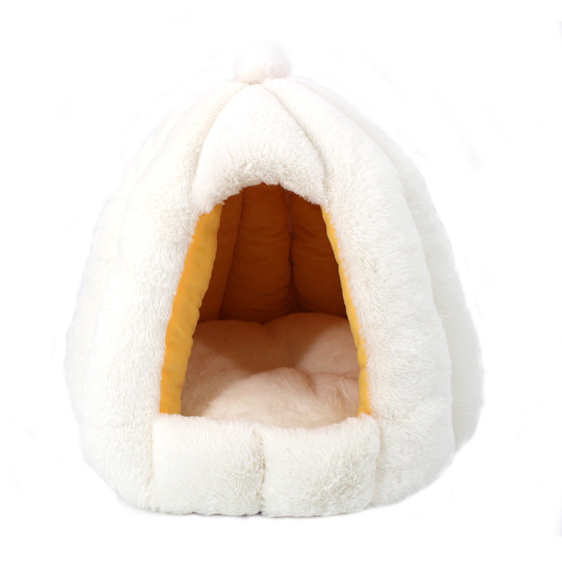 Pet Enclosed Warm Deep Sleep Cozy Bed