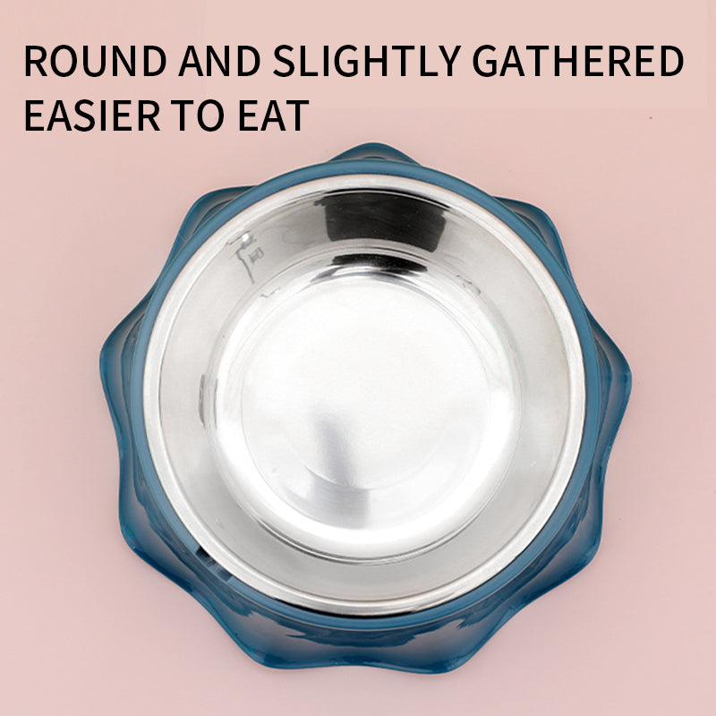Pet Stainless Steel Non-Slip Feeding Bowl Rubber Base Durable Bowl