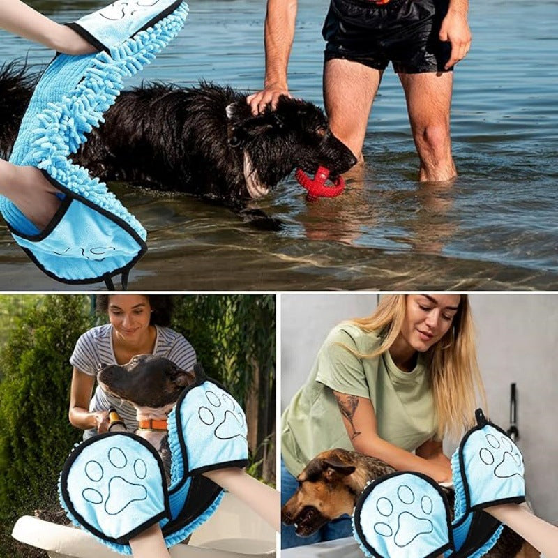 Quick Dry Pet Bath Towel Absorbent Bathing Cloth