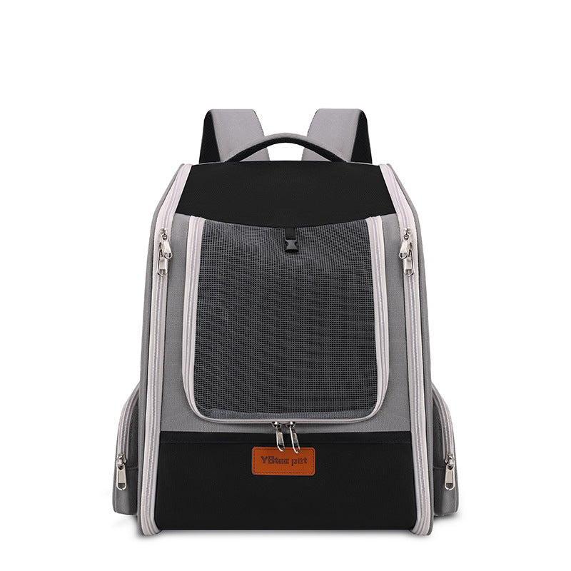Expandable Large Capacity Portable Pet Backpack Diaper Style Bag