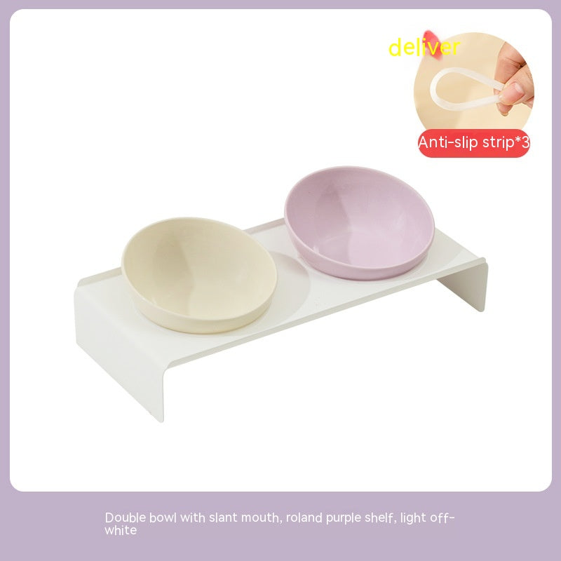 Beveled Ceramic Pet Feeding Bowl