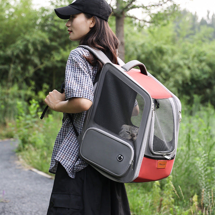 Expandable Large Capacity Portable Pet Backpack Diaper Style Bag