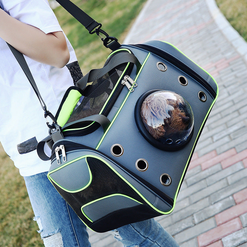 Portable Pet Backpack Diaper Style Travel Carrier Bag