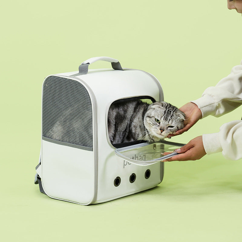 Large Capacity Transparent Window Pet Backpack Portable Carrier